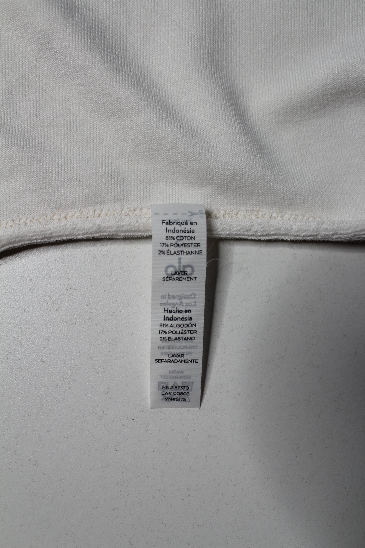 Alo Yoga ivory beachside terry cropped short sleeve, size small (additional 10% off)