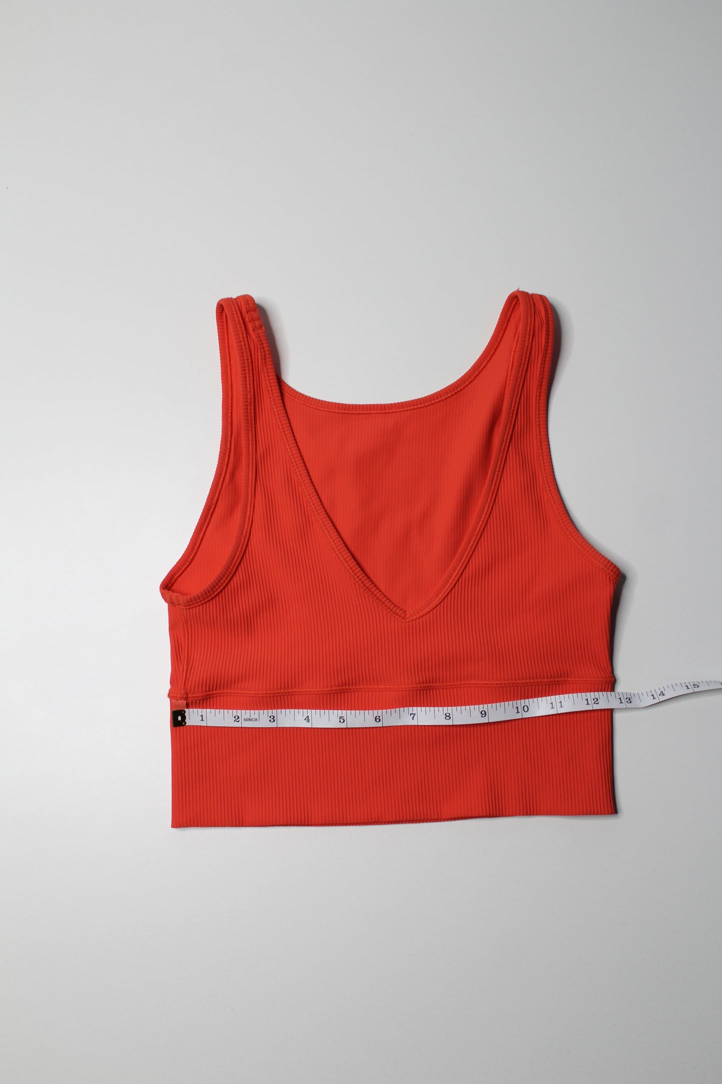 Lululemon orange ‘power pivot’ tank, Size 4 *ribbed
