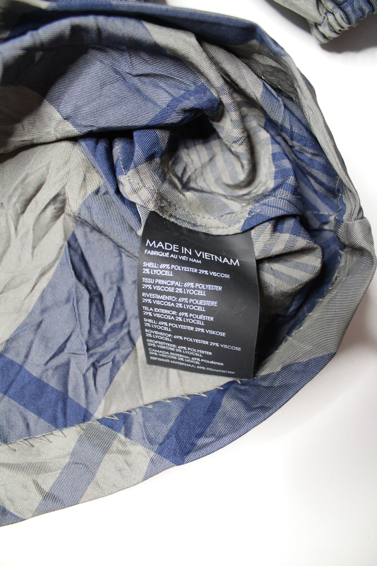 Club Monaco blue/grey plaid puff sleeve blouse, size small (additional 50% off)