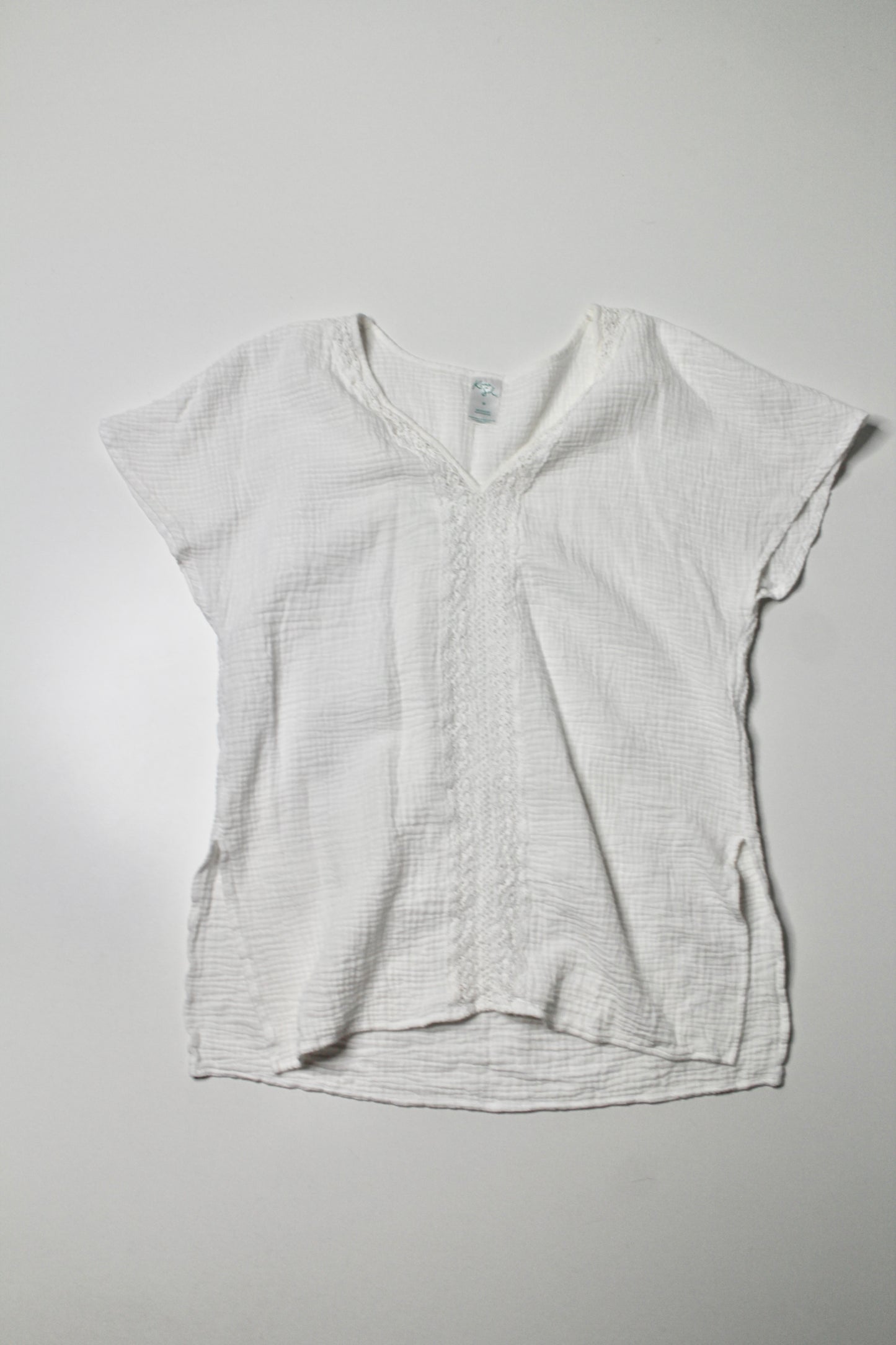 Kona Sol white waffle short sleeve beach cover up, size medium (sale: was $20)