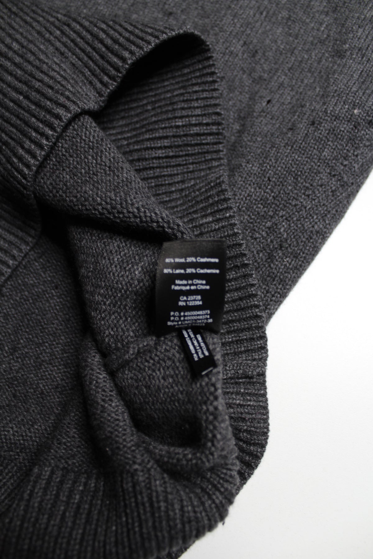 Aritzia Babaton dark grey wool/cashmere turtleneck sweater, size medium (sale: was $36)