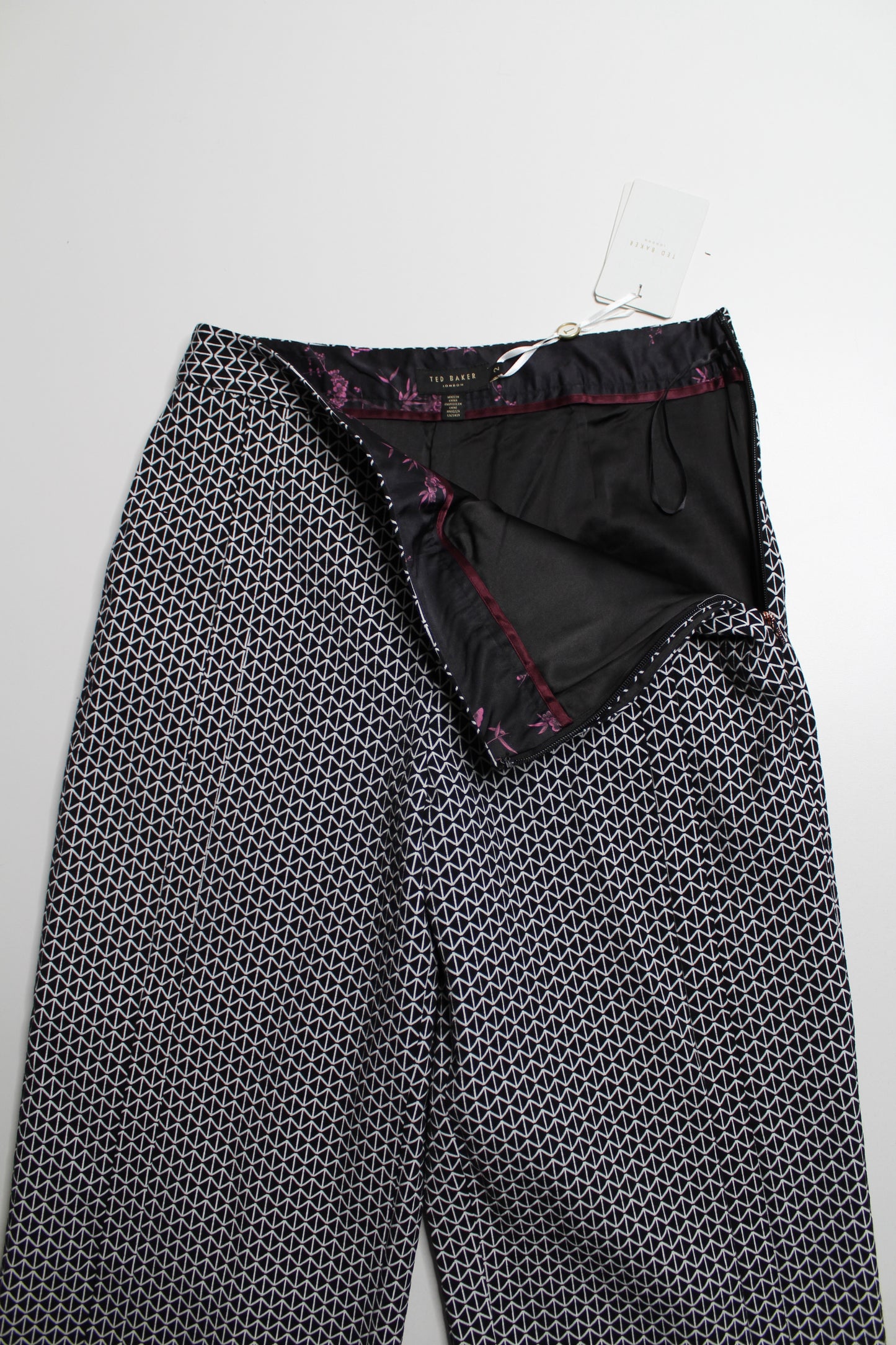 Ted Baker jacquard crop wide leg pants, size 2 *New with tags