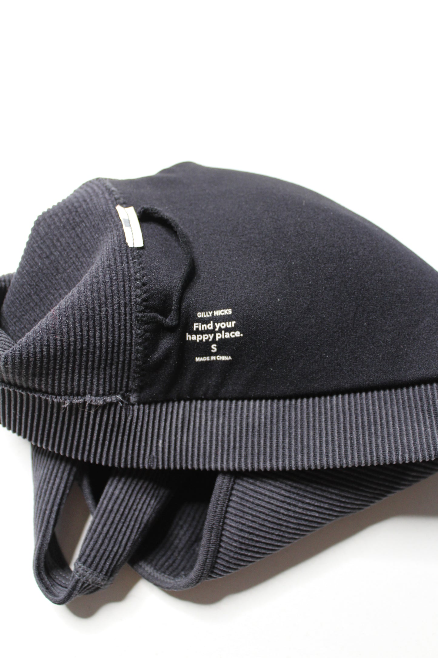 Hollister Gilly Hicks dark grey ribbed asymmetrical bra, size small