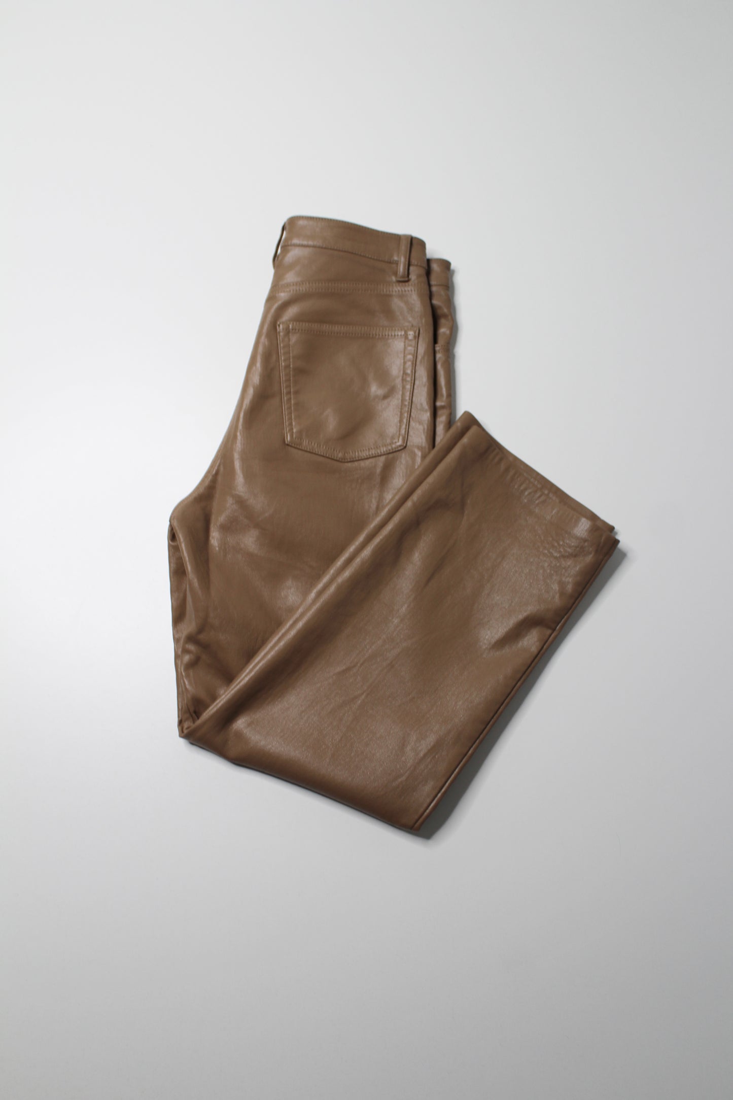 Aritzia Wilfred camel ‘Melina’ faux leather straight leg pant, size 4
