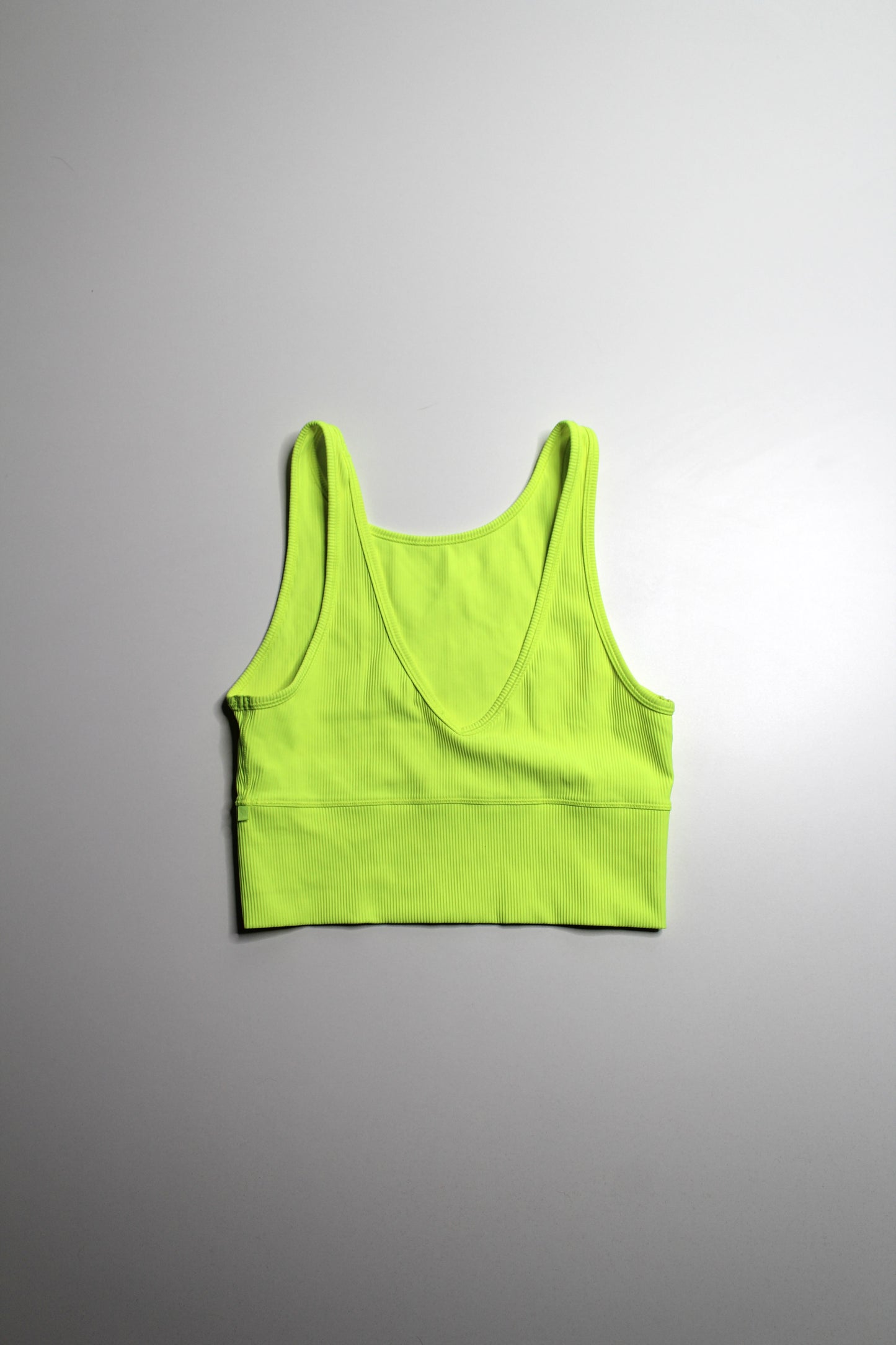 Lululemon neon ‘power pivot’ tank, no size. Fits like 8 *ribbed