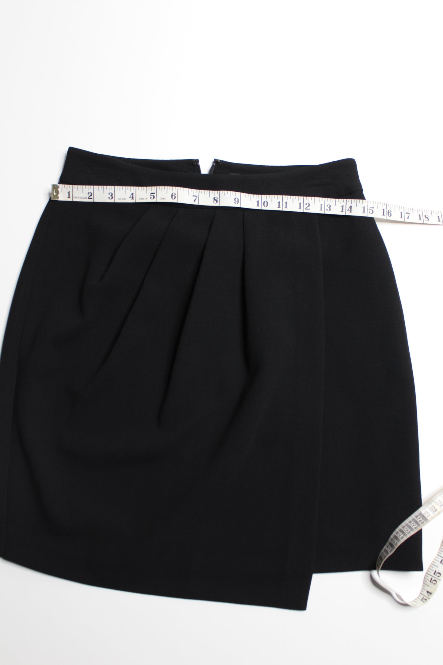 Club Monaco textured black faux wrap skirt, size 4
