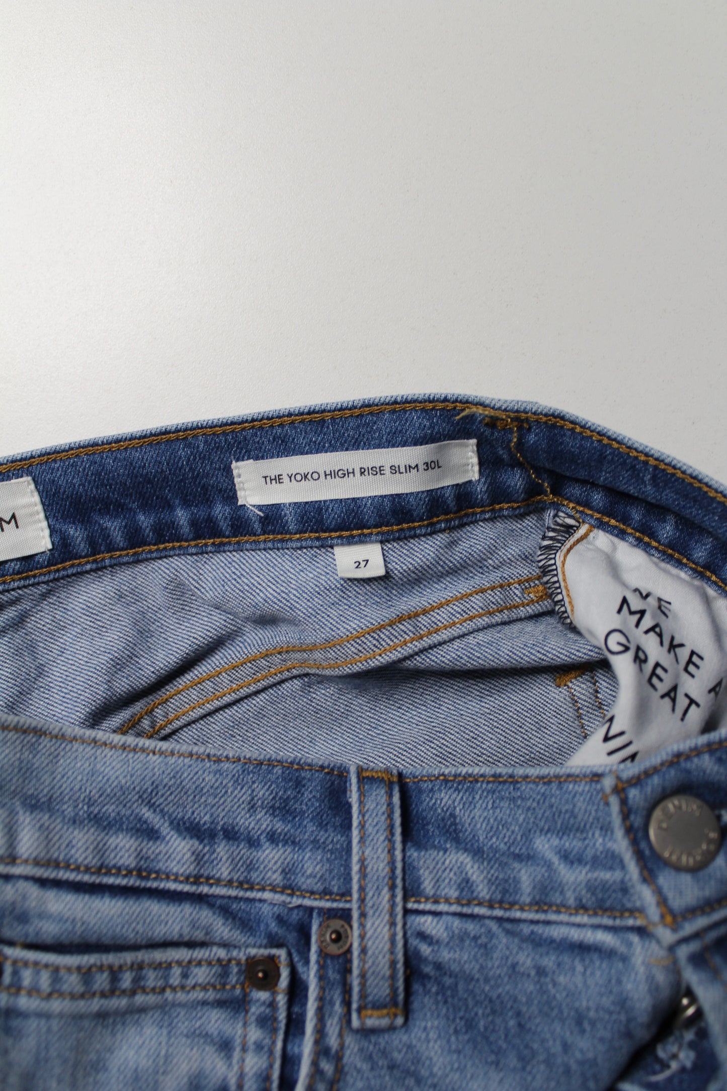 Aritzia Denim Forum ‘yoko high rise slim’ jeans, size 27 (30L)