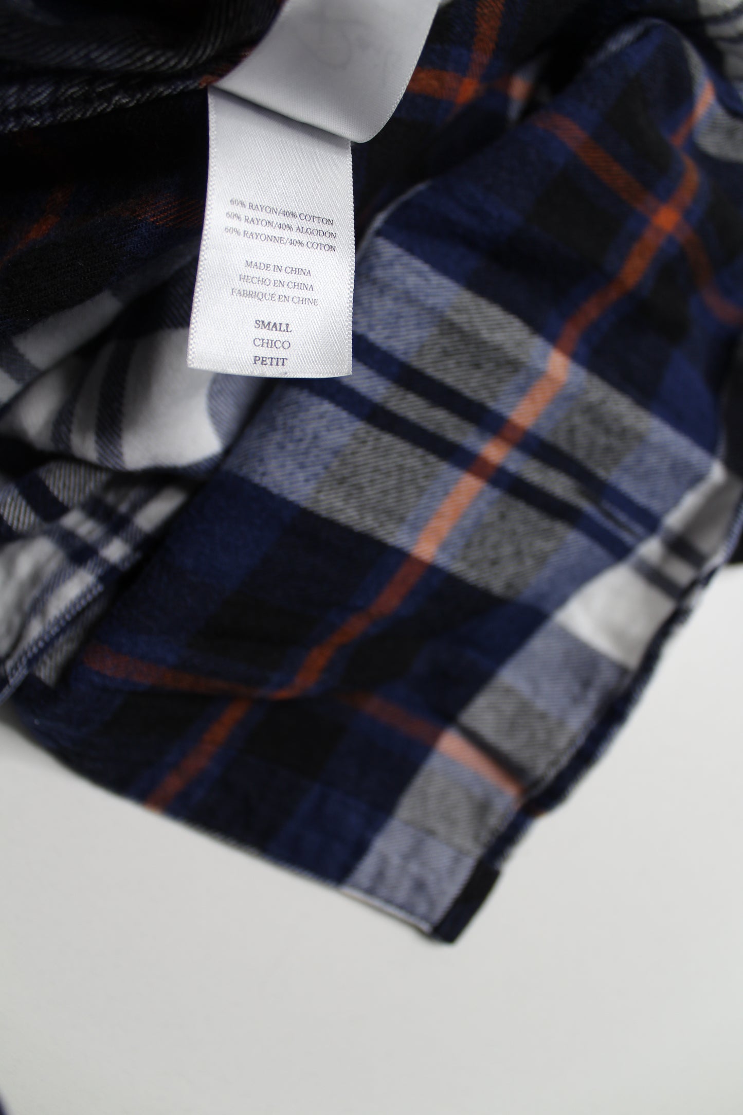 Rails blue/white/red plaid button up flannel, size small