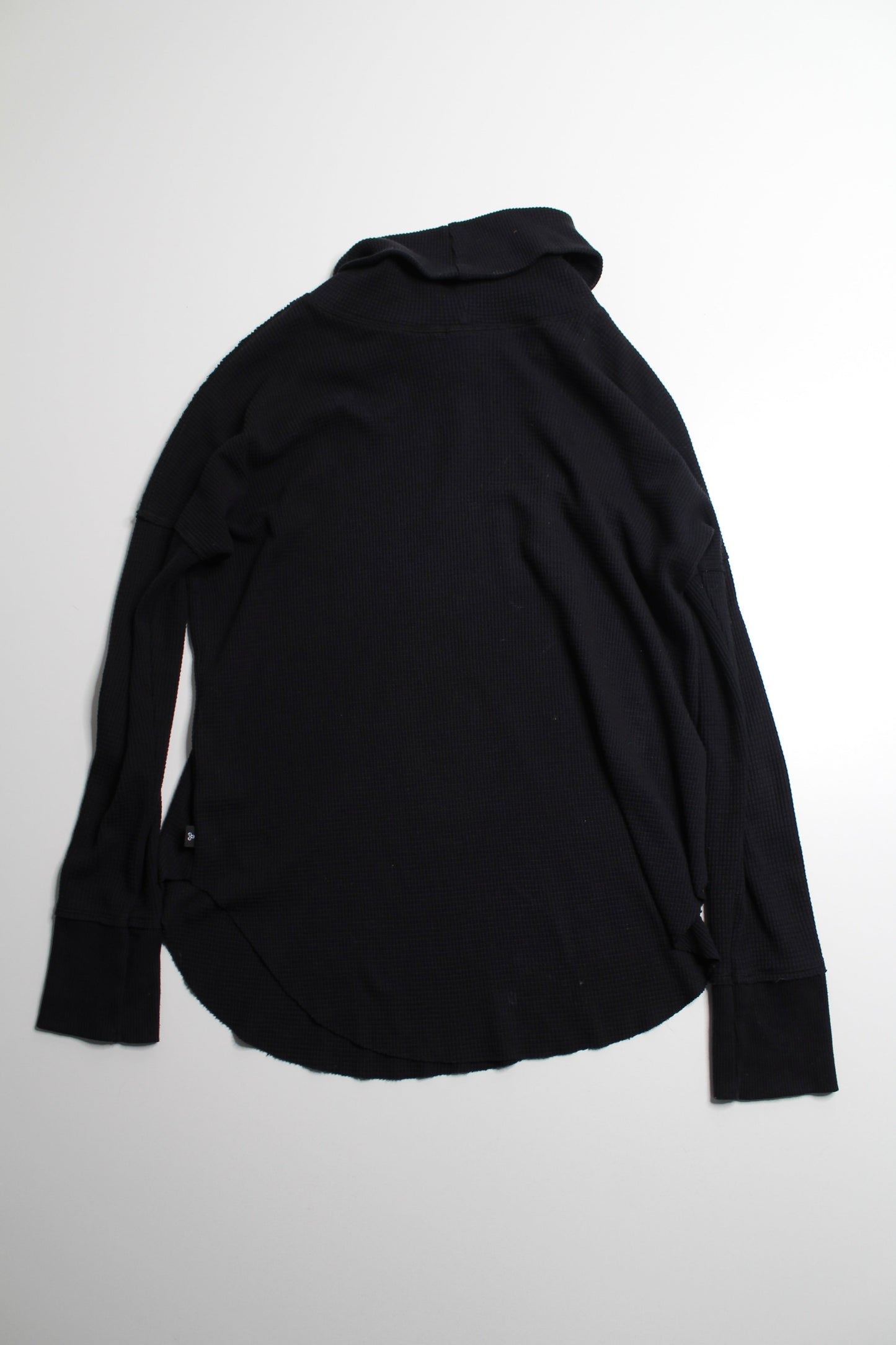 Aritzia TNA black waffle thermal cowlneck long sleeve, size small (loose fit) (additional 50% off)
