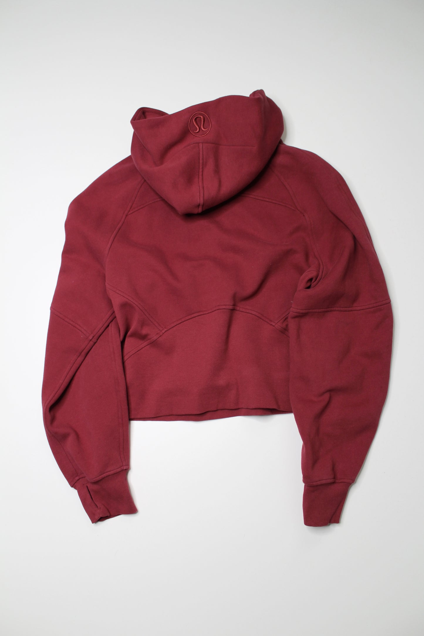 Lululemon mulled wine scuba oversized 1/2 zip hoodie, size xs/s (fits 4/6)
