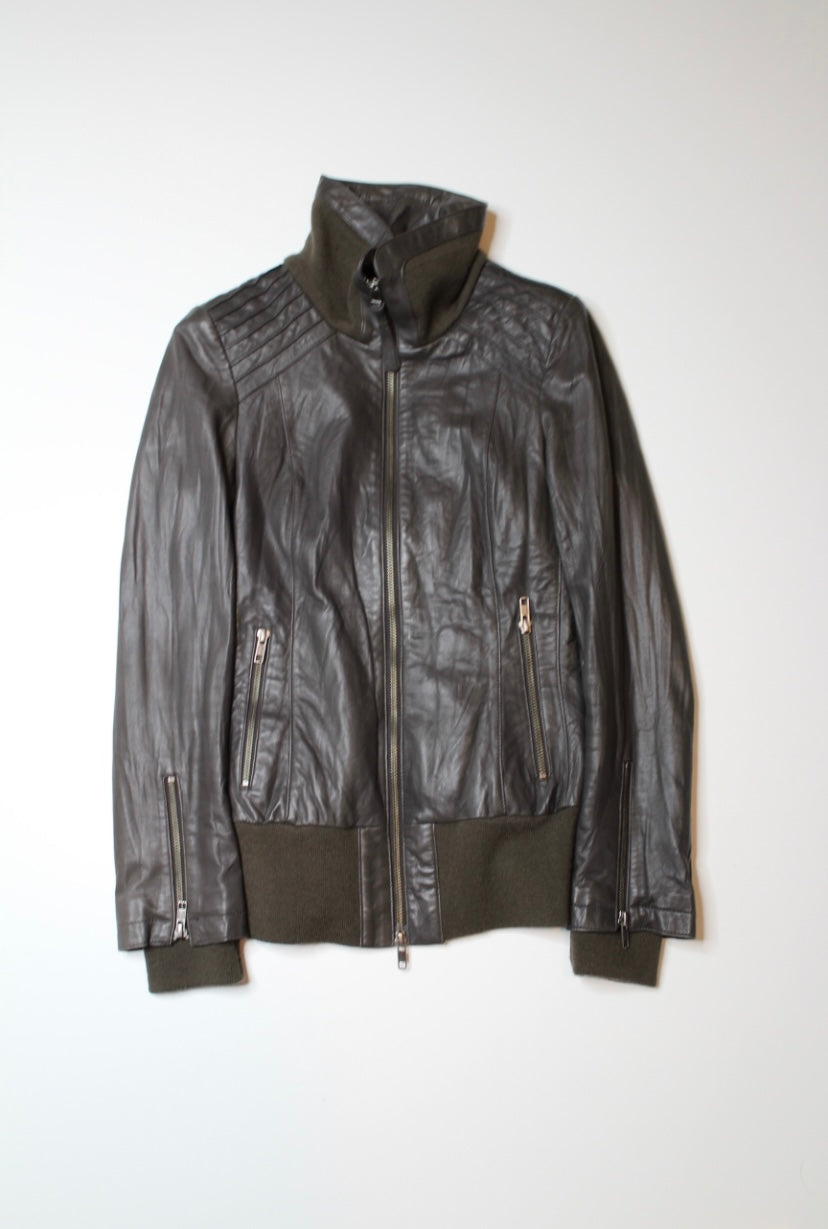 Mackage (Aritzia) brown leather jacket, size xxs