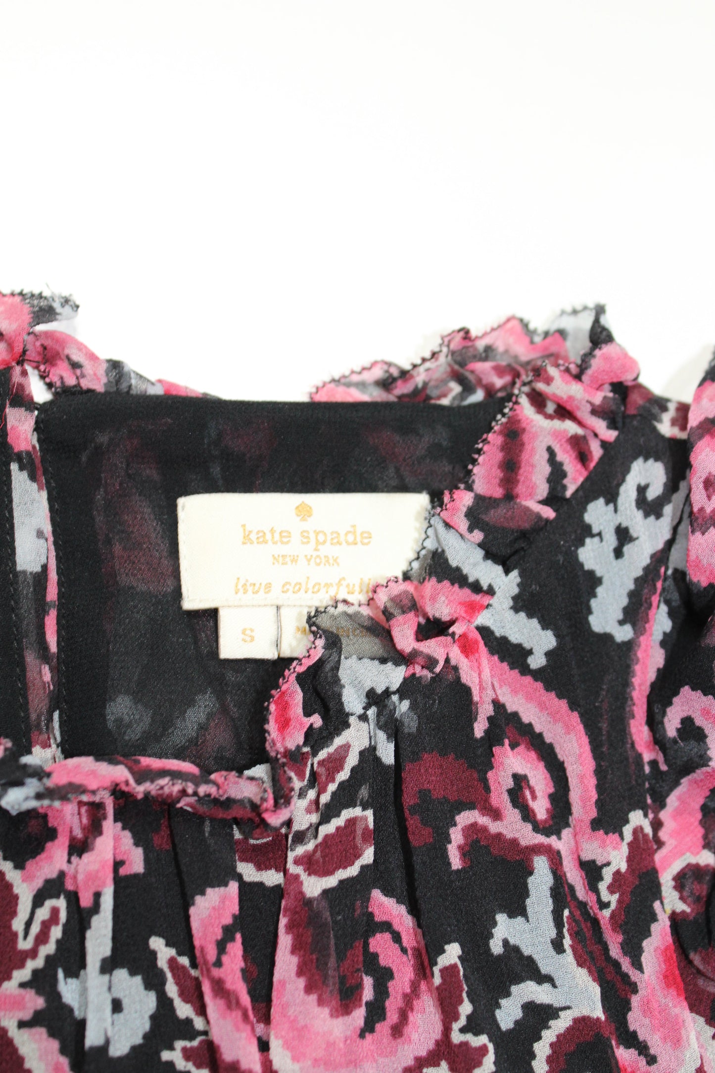 Kate Spade floral ruffle layered sleeveless blouse, size small (additional 50% off)