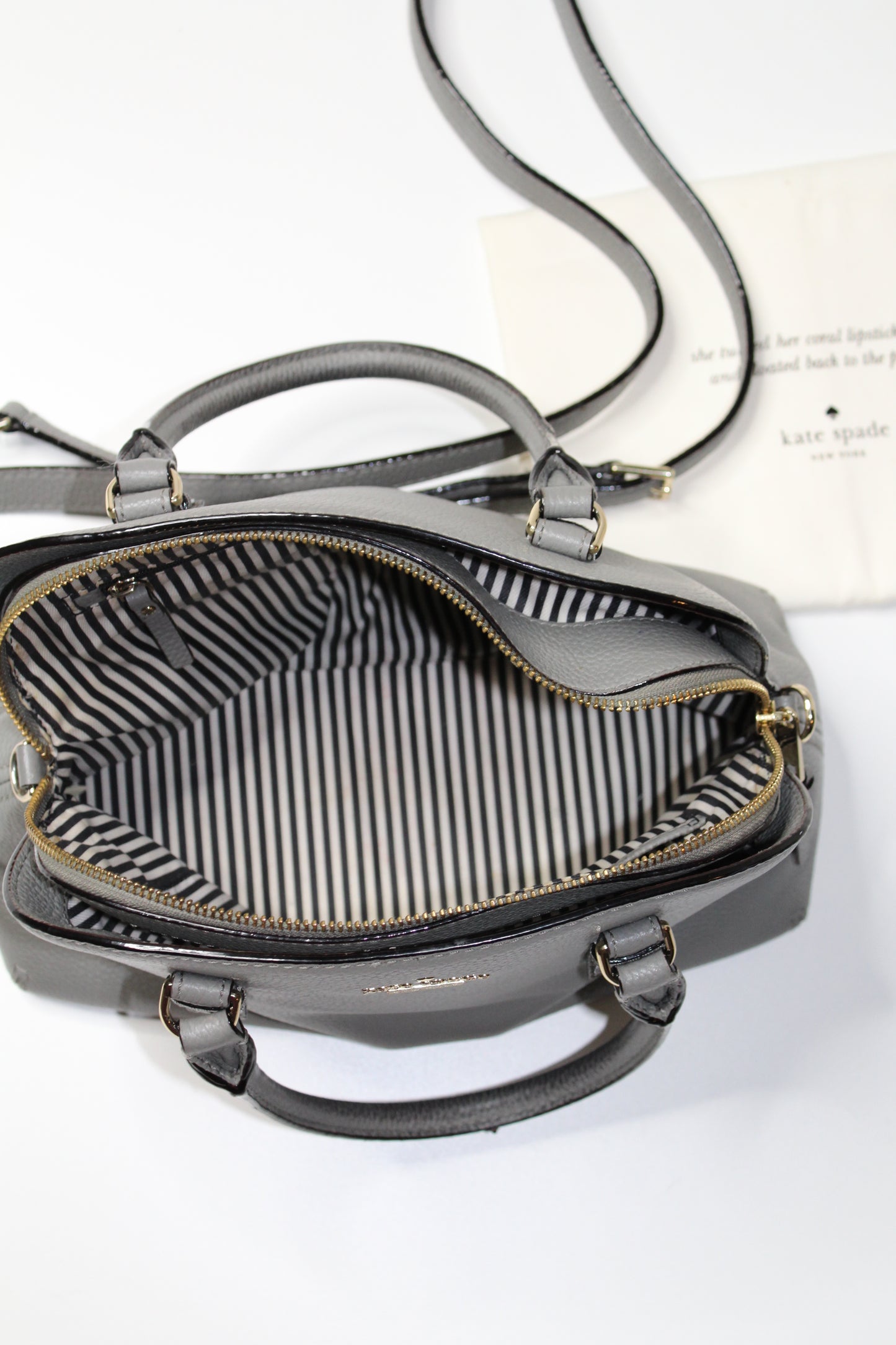 Kate Spade grey crossbody purse (sale: was $98)