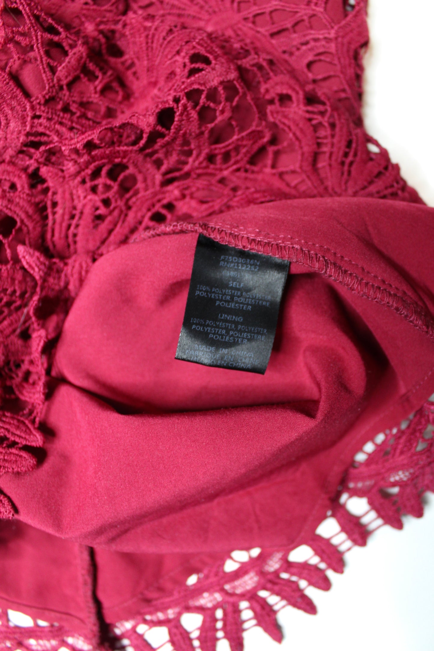 Adelyn Rae wine halter lace dress, size xs (additional 50% off)