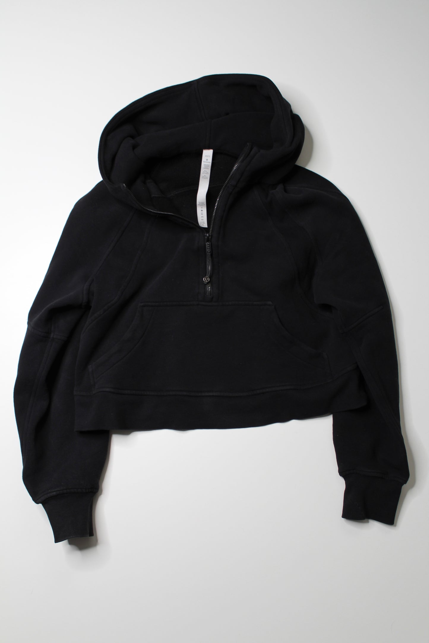 Lululemon black ‘scuba oversized 1/2 zip’ hoodie, size xs/s (fits 4/6)