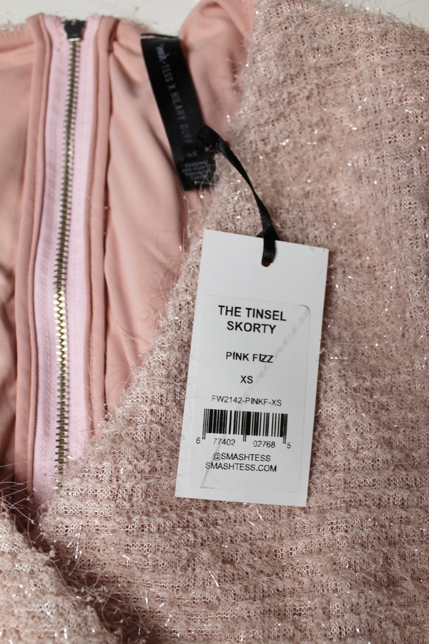 Smash + Tess x Hilary Duff pink fizz ‘tinsel skorty’ romper, size xs *new with tags (price reduced: was $78)