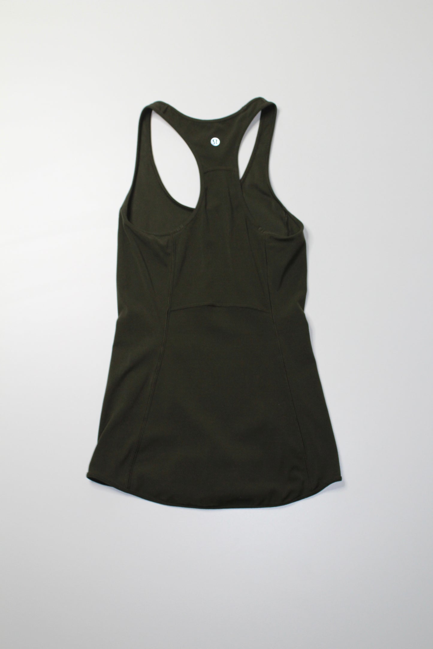 Lululemon dark olive nulu racerback tank, size 2