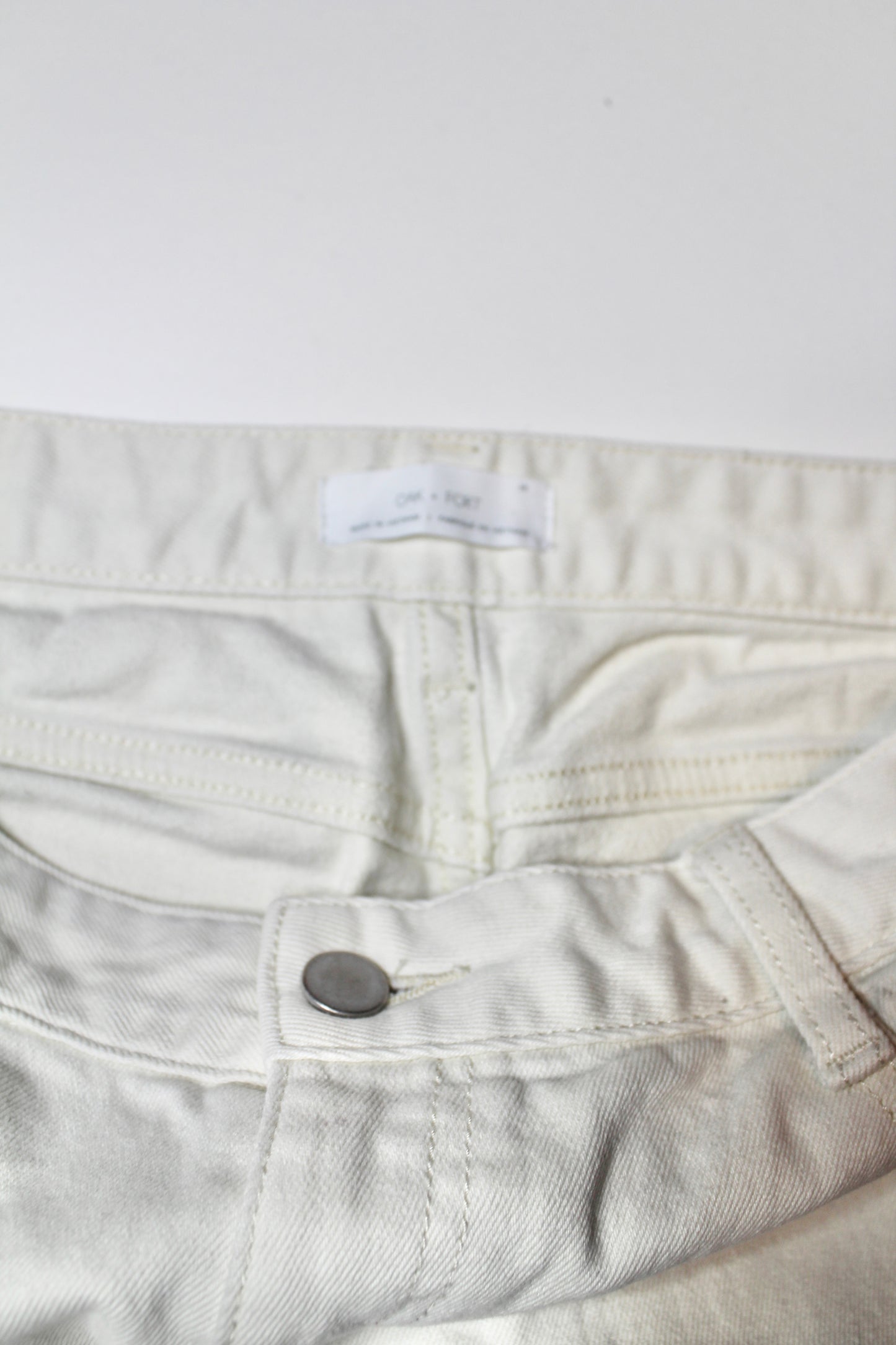Oak + Fort cream straight leg high rise jeans, size 28 (price reduced: was $42)