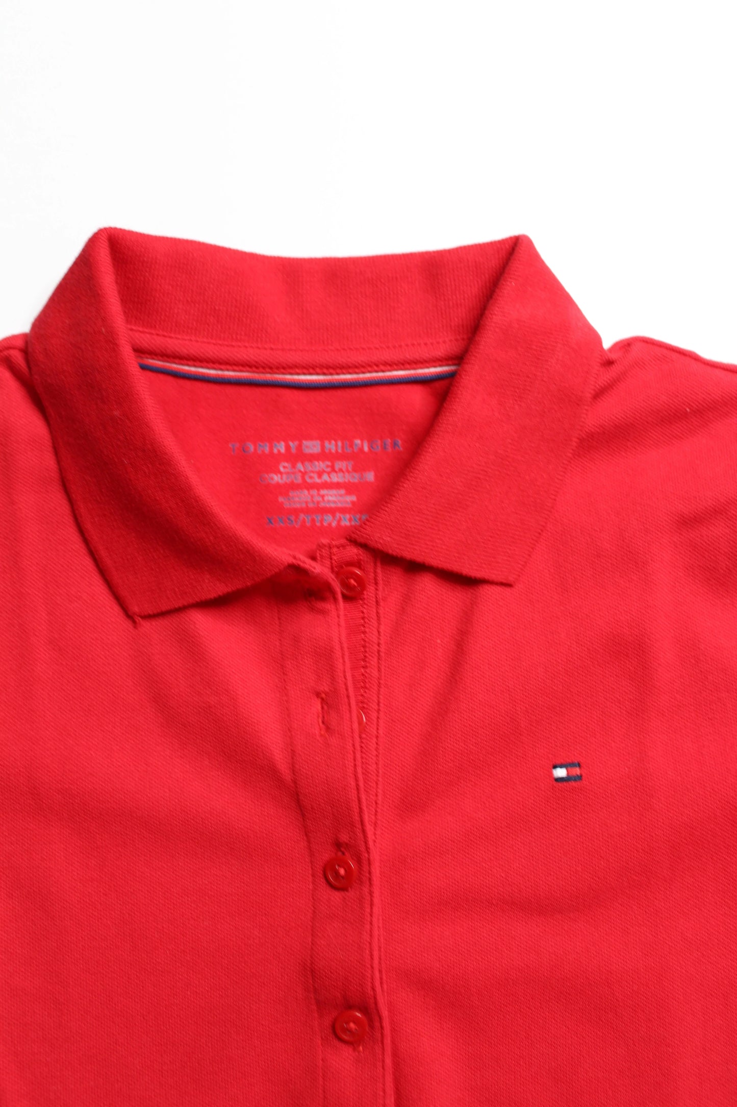 Tommy Hilfiger red golf polo dri fit short sleeve, size xxsmall (fits like size xs)