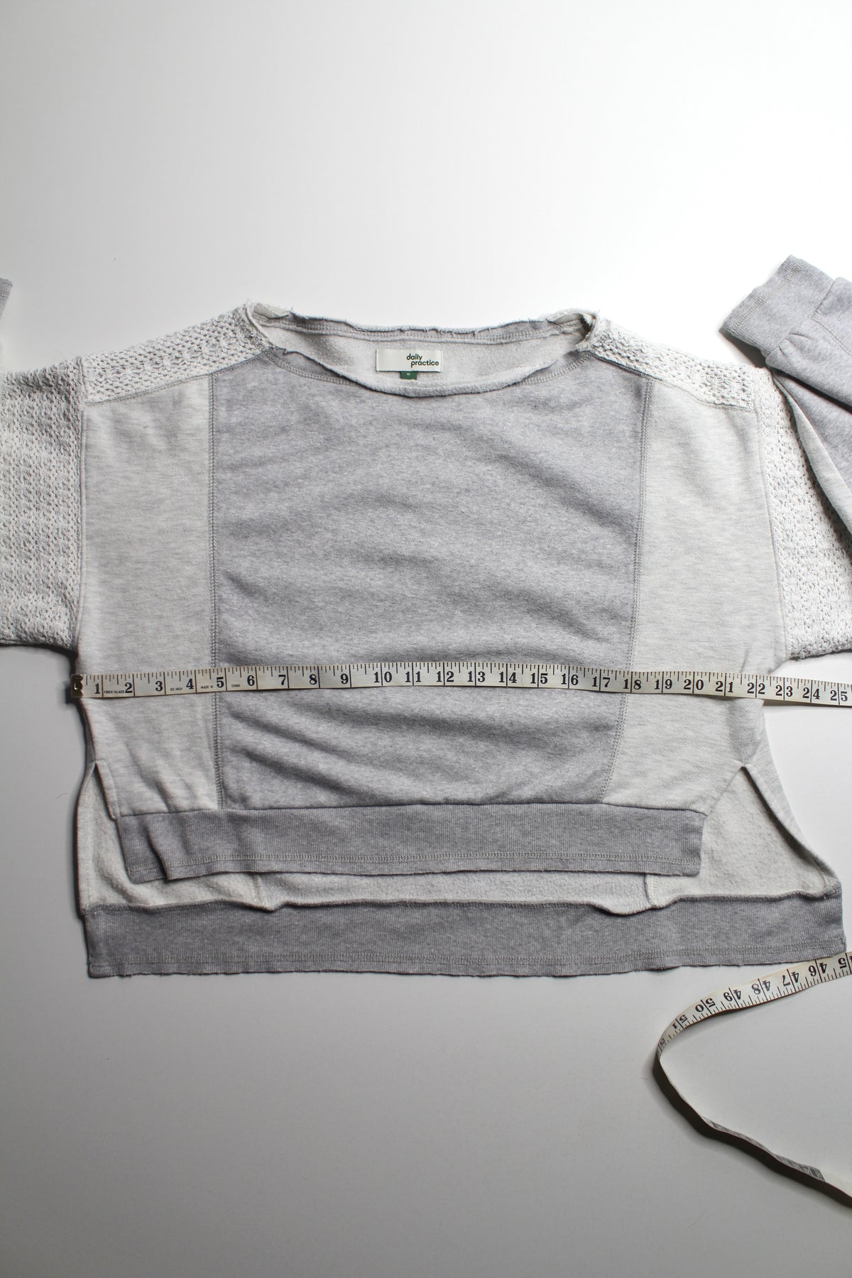 Anthropologie Daily Practice crew-neck lace panel sweatshirt, size xs (oversized) Fits up to medium *matching joggers available