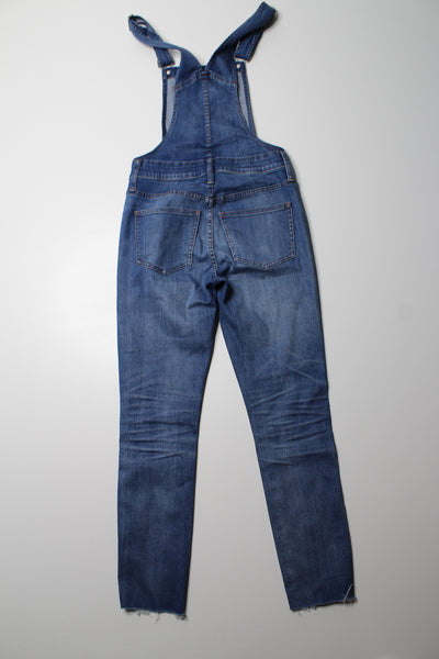 Madewell denim skinny overalls, size xs (27”)