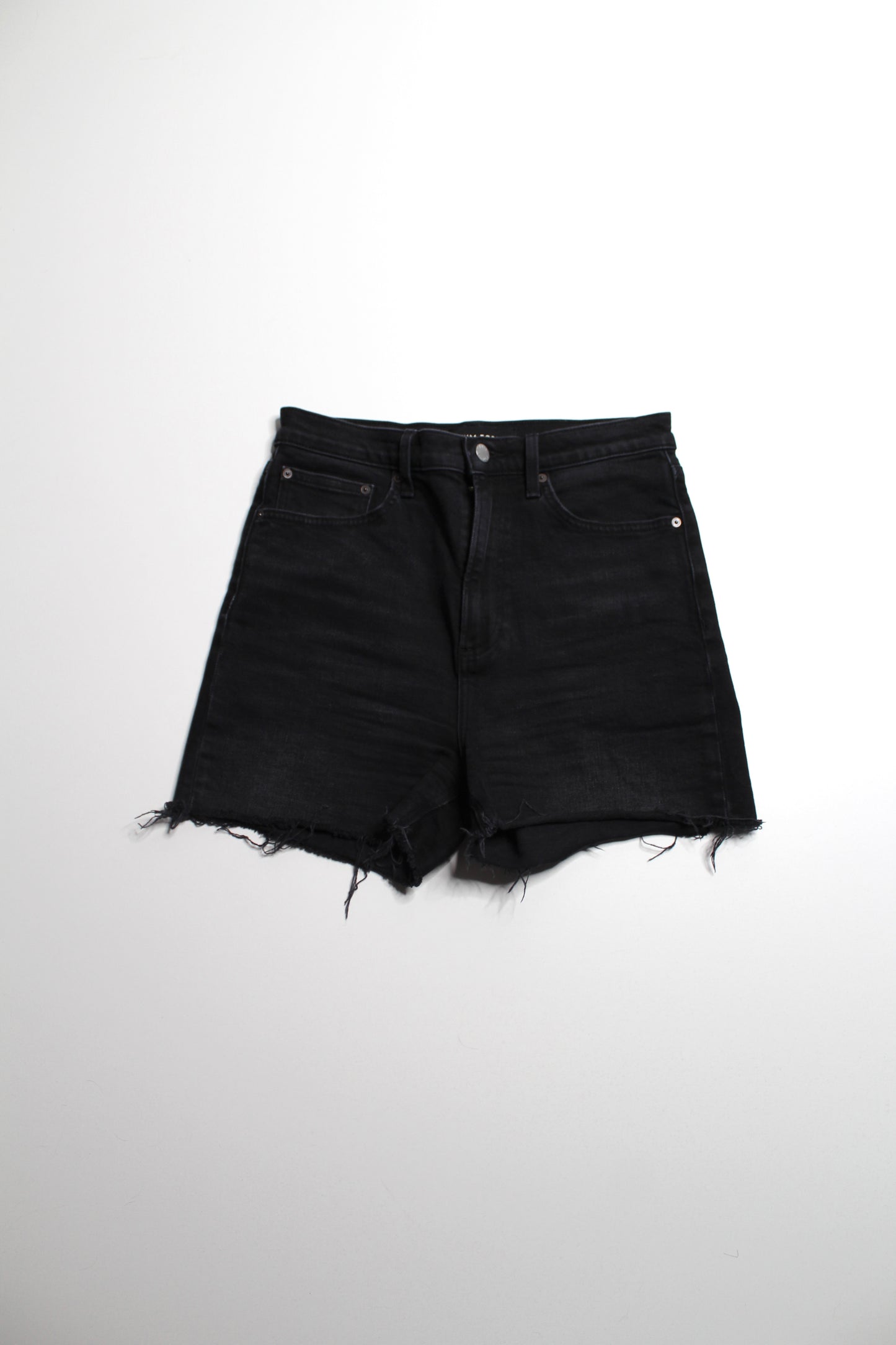 Aritzia Denim Forum black ’arlo’ cut off shorts, size 28