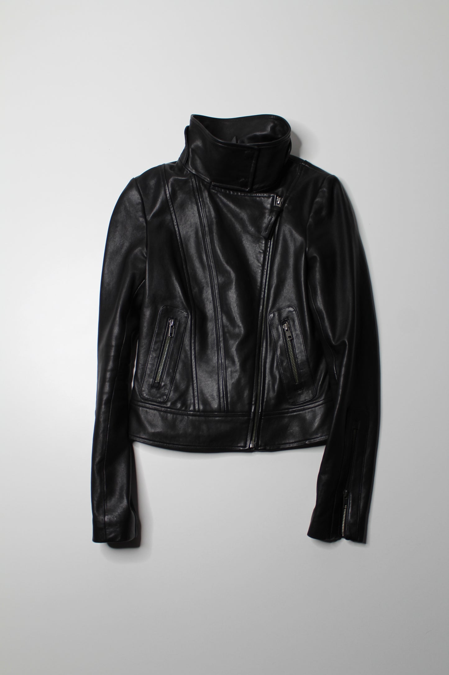 Mackage black leather jacket, size xs