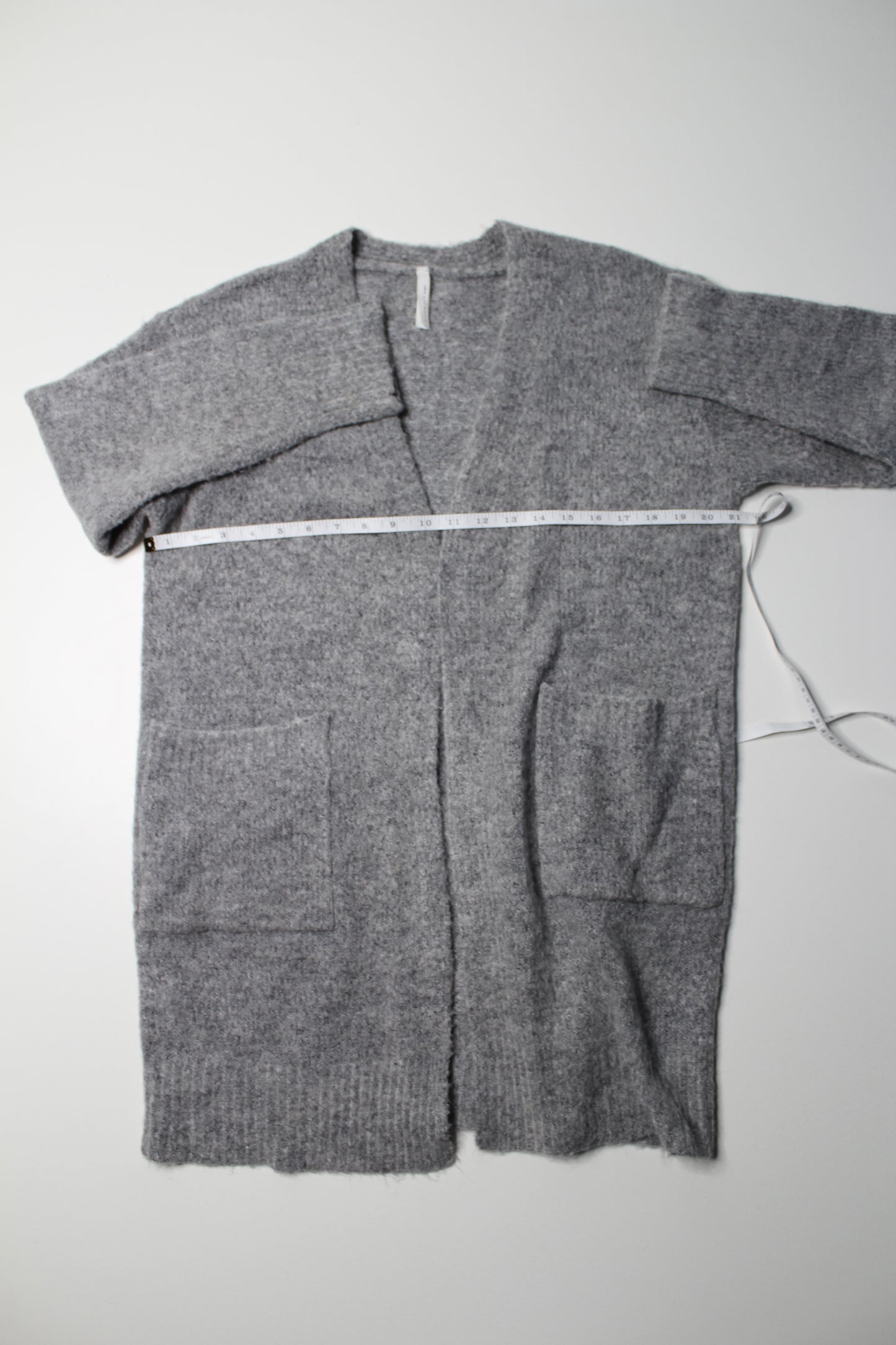 Anthropologie Dreamers grey open front long cardigan, size small (oversized fit)