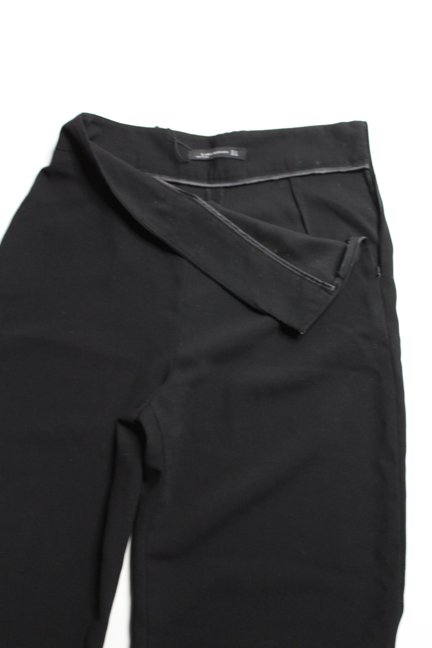 Zara black high rise wide leg crop trouser, size medium