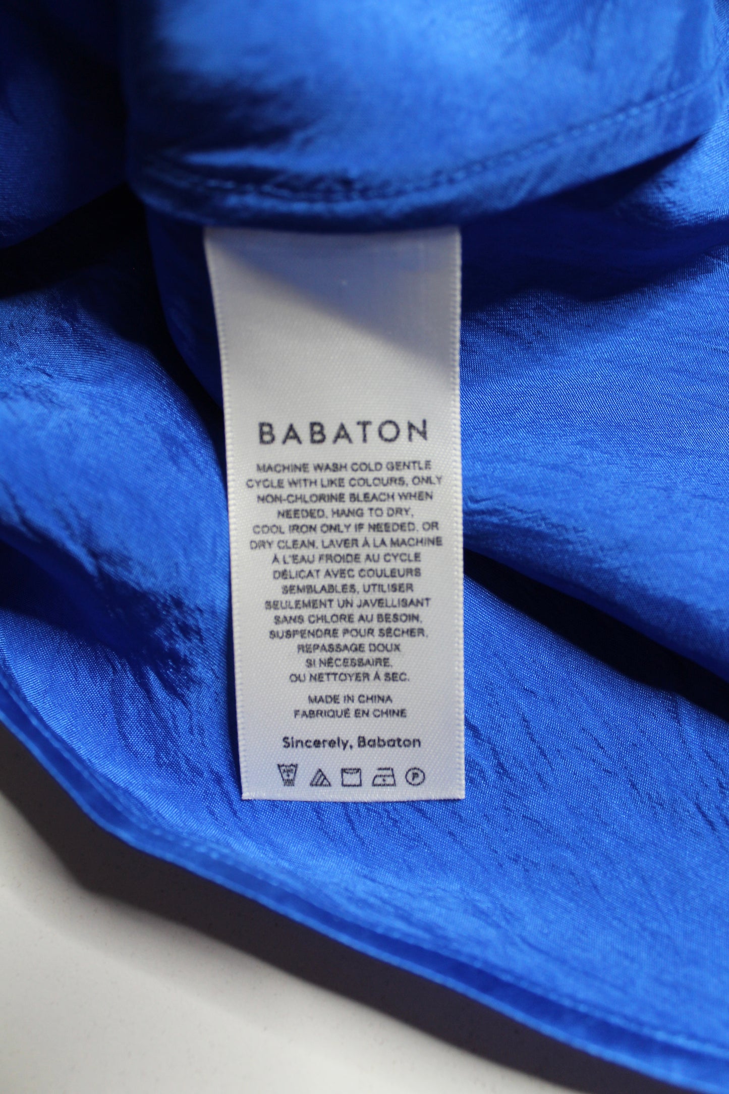 Aritzia Wilfred blue mini slip dress, size small