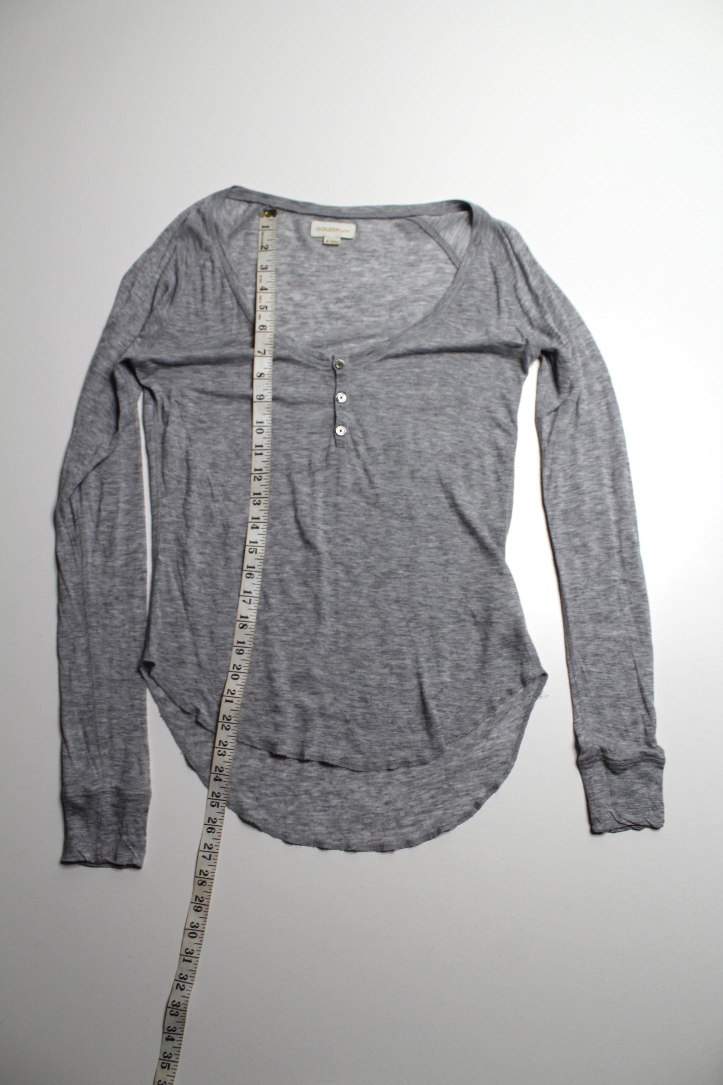 Aritzia TNA light grey  henley long sleeve, size medium