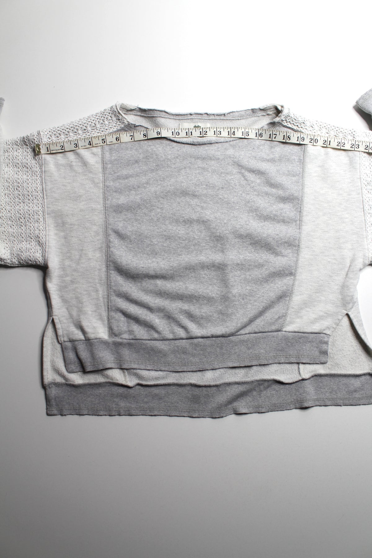 Anthropologie Daily Practice crew-neck lace panel sweatshirt, size xs (oversized) Fits up to medium *matching joggers available