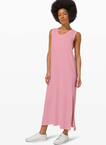 Lululemon pink taupe all yours tank maxi dress, size 2 *new with tags (oversized fit) fits 2/4 (price reduced: was $78)