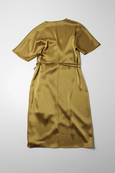 Aritzia Babaton gold satin ‘Wallace’ wrap dress, size xs