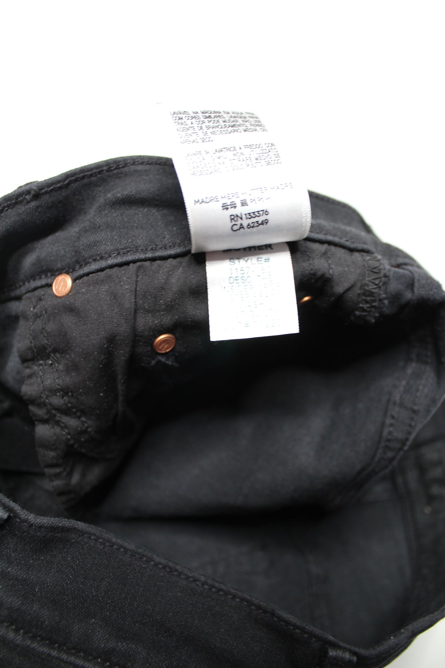 Mother not guilty (black) ‘the insider step fray’ jeans, size 28 (27”)