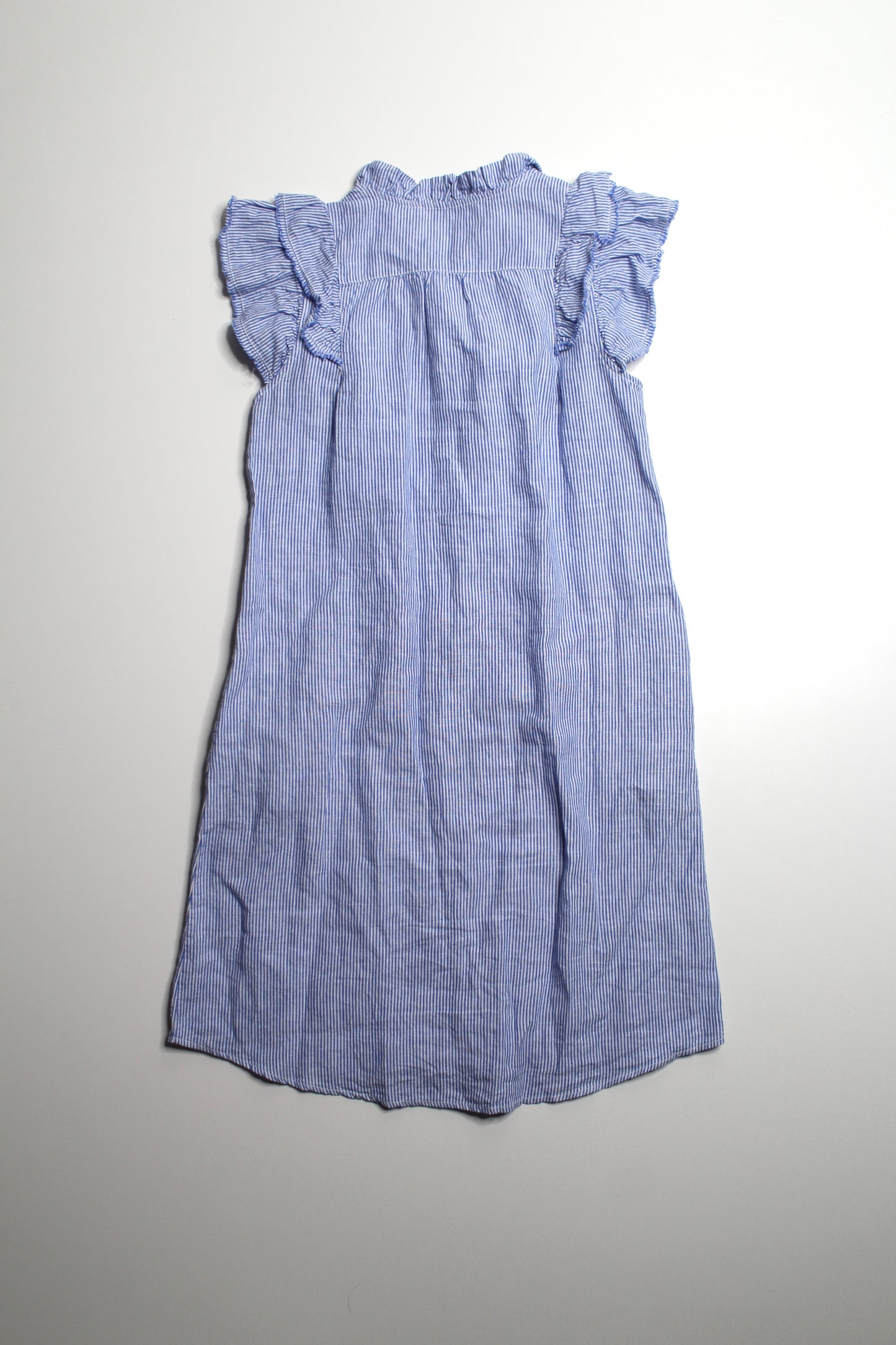 Melissa Nepton blue/white flutter sleeve striped dress, size xs