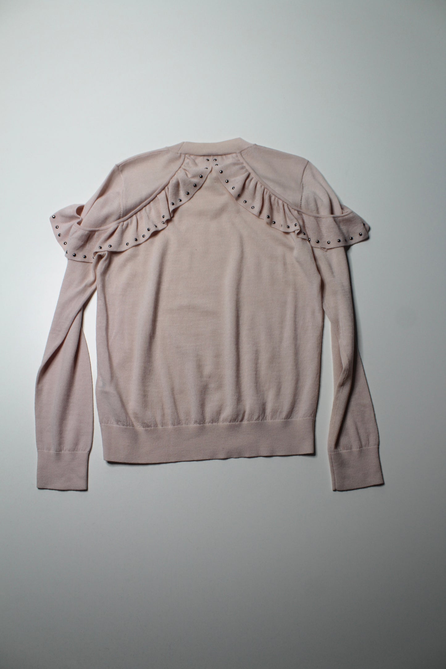 Kate Spade blush pink ruffle sweater, size medium (additional 50% off)