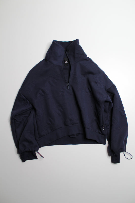 Adidas navy 1/2 zip aeroready pullover, size small (oversized)