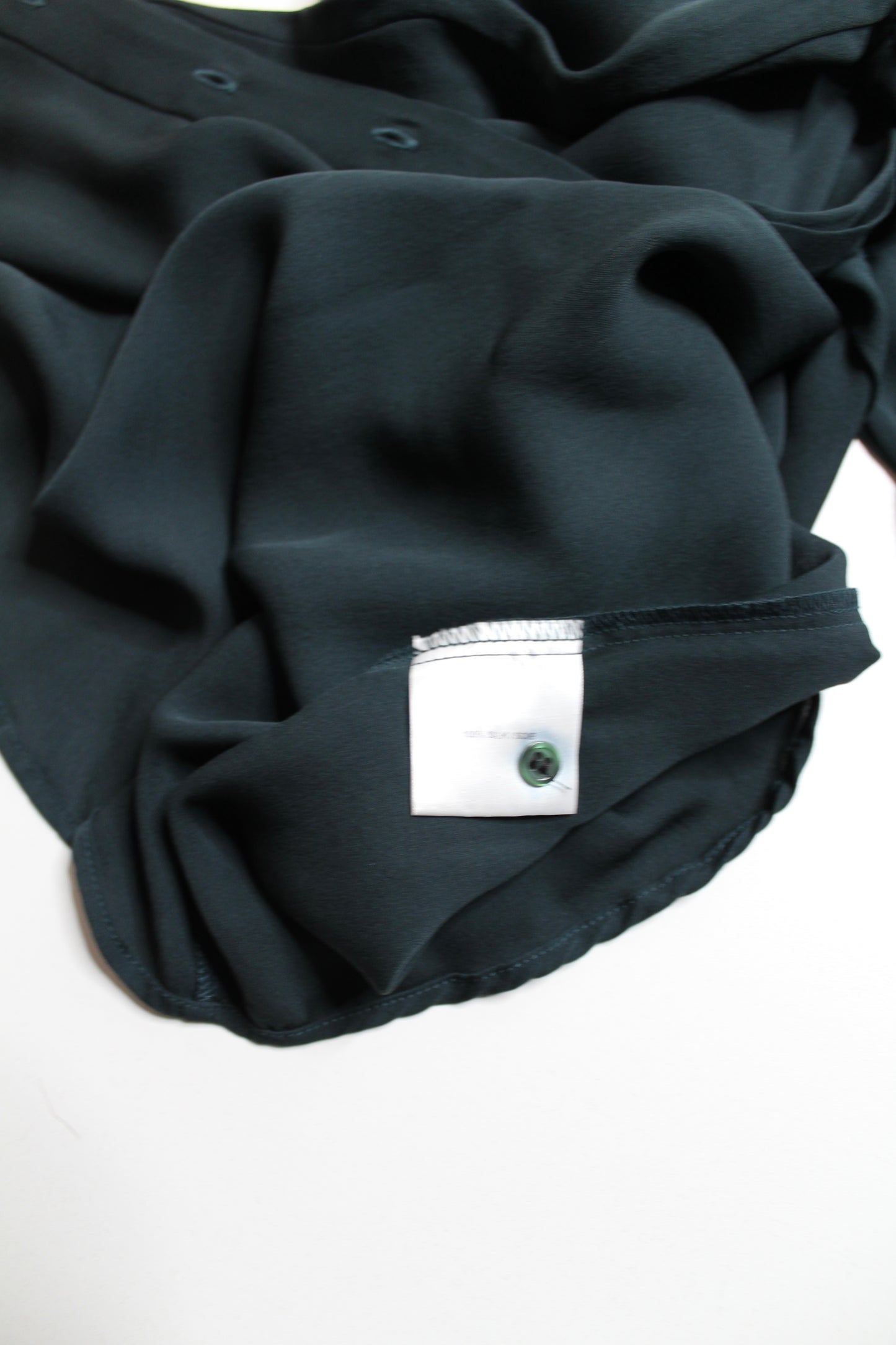 Judith Charles (Canadian label) dark green silk blouse, size 4 (price reduced: was $98) (additional 20% off)