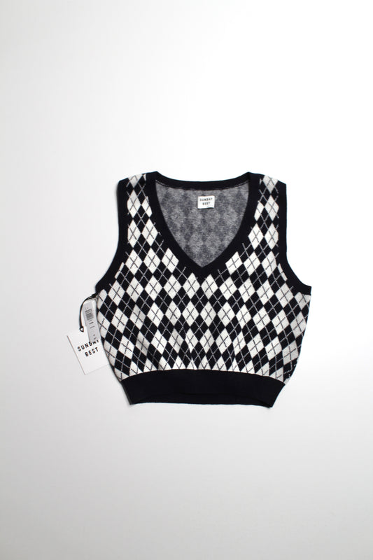 Aritzia Sunday Best navy/oak ‘Quinn’ knit vest, size small *new with tags