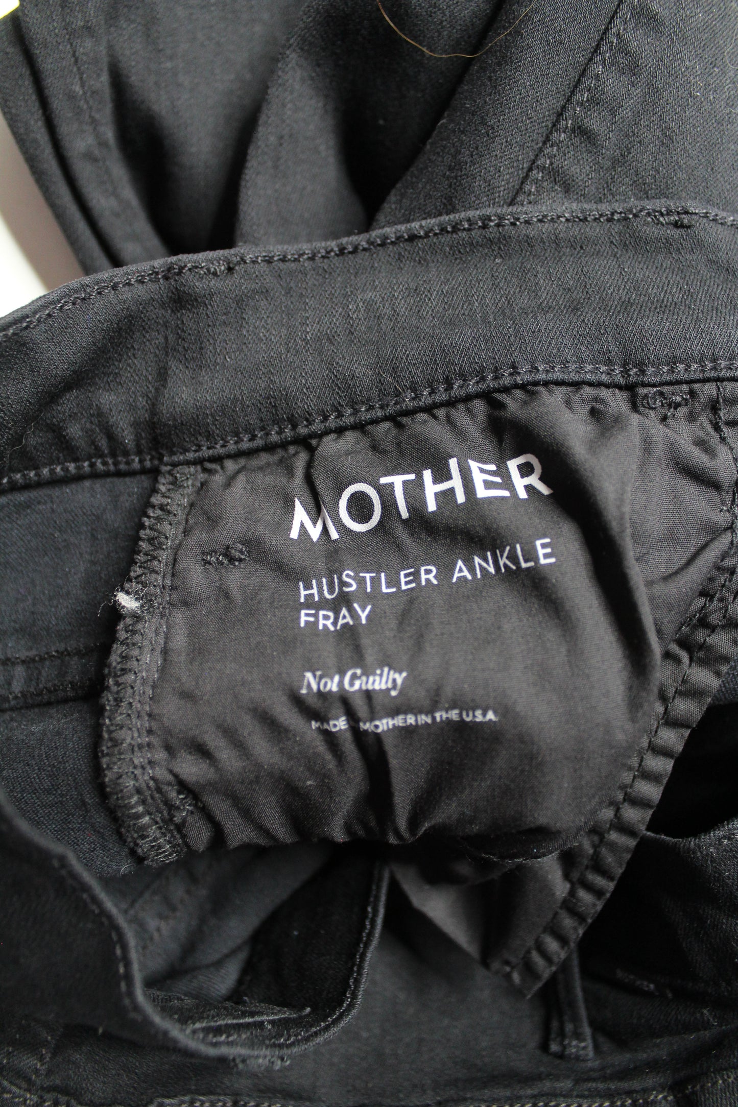Mother not guilt (black) ‘hustler ankle fray’ jeans, size 27