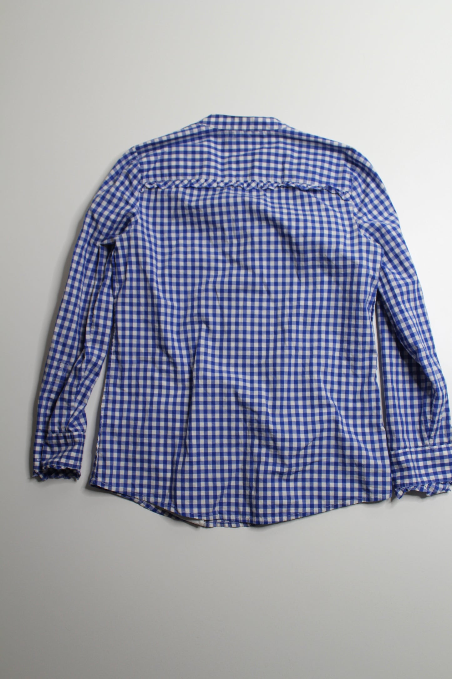 Banana Republic blue/white pullover checkered tunic blouse, size small