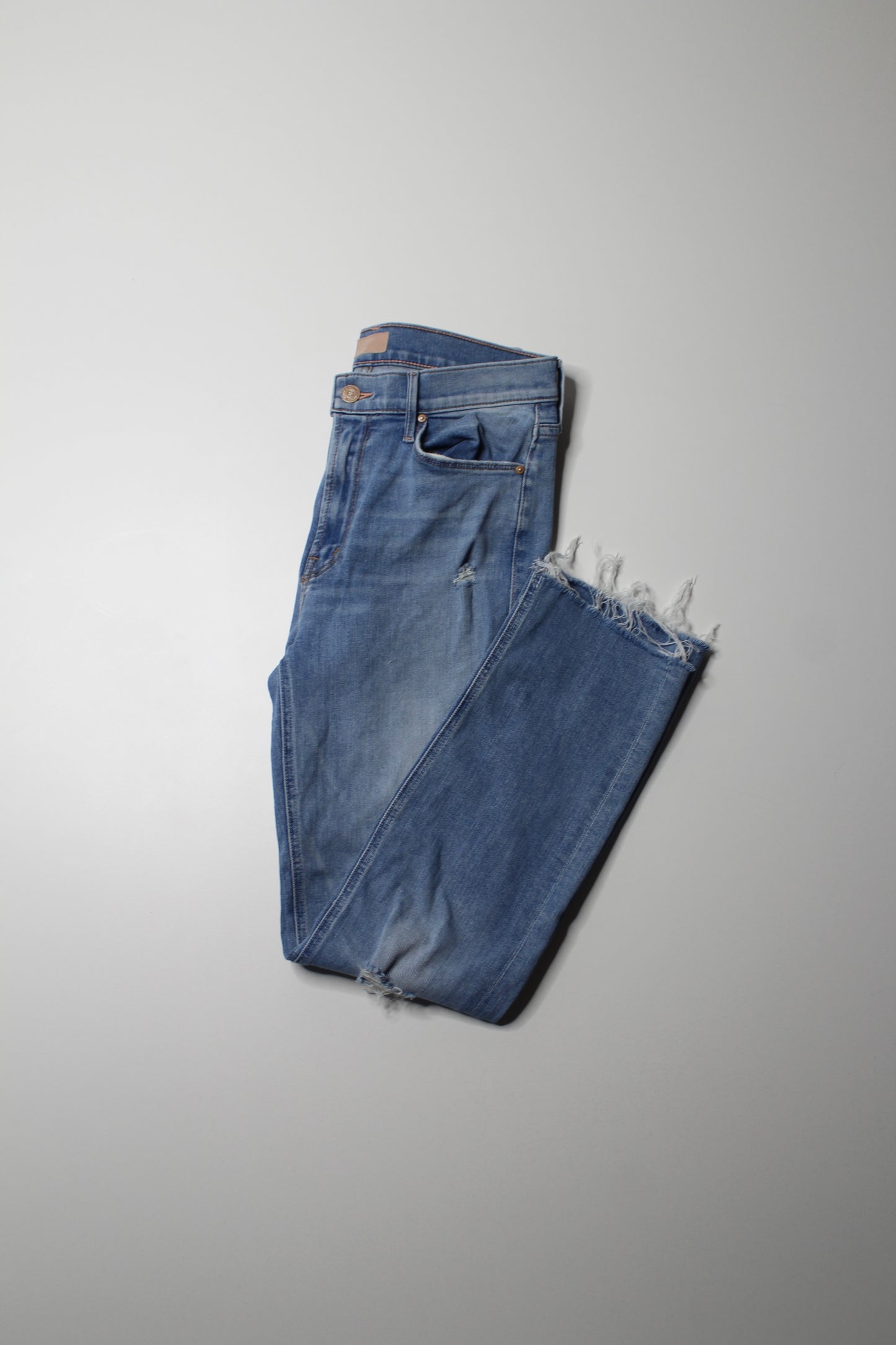 Mother ‘the midrise dazzler ankle fray’ jeans, size 28