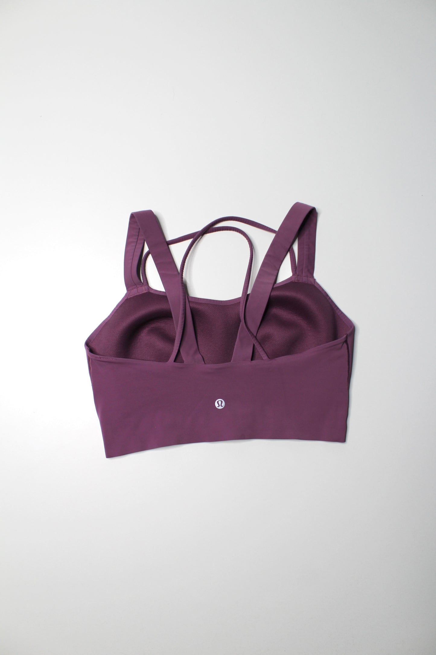 Lululemon purple ‘like a cloud’ bra. No size. Fits like 10 (or size large) *long line