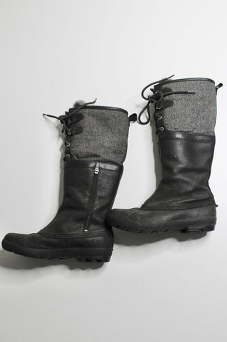 UGG black/grey tall waterproof fleece lined belcloud boots, size 9 (price reduced: was $78)