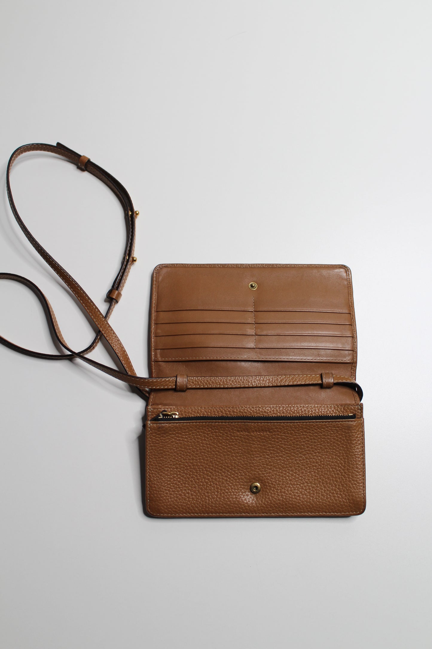 Marc Jacobs maple tan ‘Gotham’ pebbled leather wallet crossbody