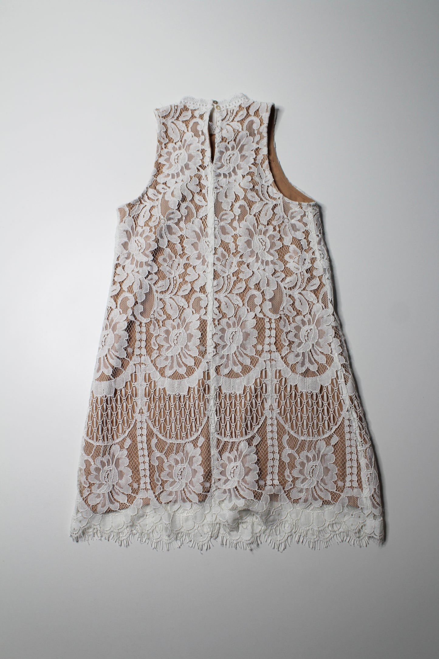 Entro white lace/nude overlay shift dress, size 4 (additional 20% off)