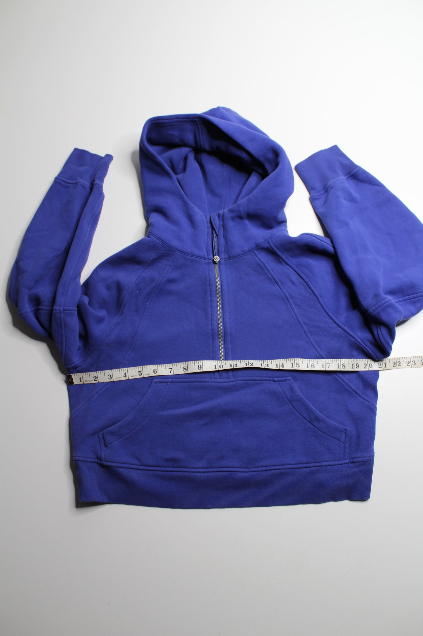 Lululemon blue 'oversized scuba 1/2 zip' hoodie size xs/s (fits 4/6)