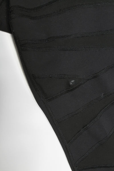 Lululemon black high times leggings, size 6 (25”) *special edition tech mesh *flaw (price reduced: was $40)