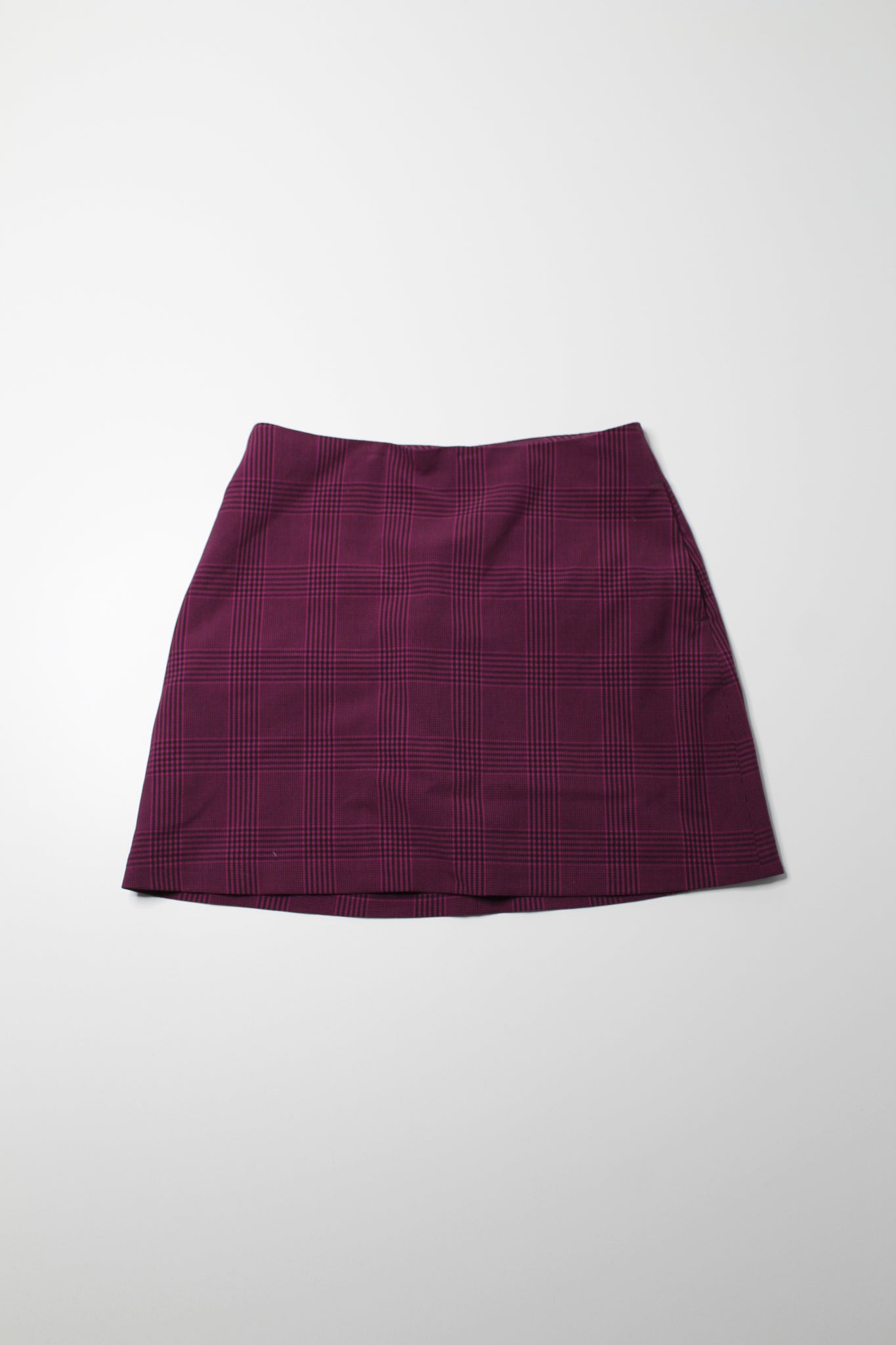 Aritzia Wilfred purple plaid mini skirt, size 10